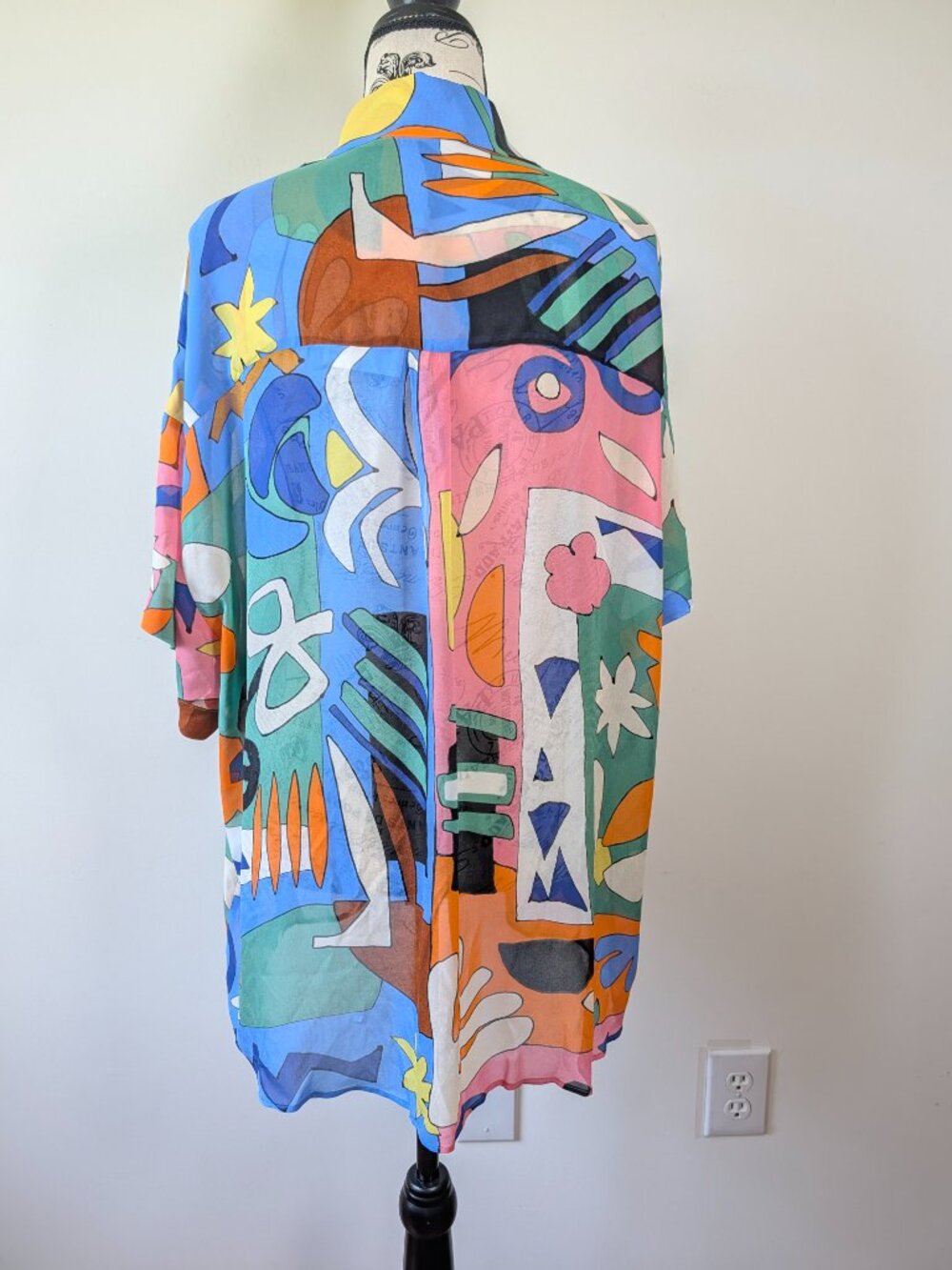 ZARA Multicolor Abstract Print Set NWT – Button-Up Shirt & Wide-Leg Pants L - Picture 8 of 11